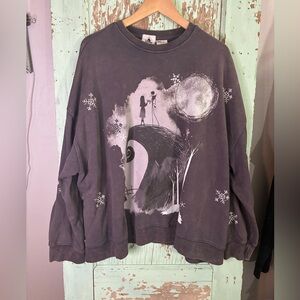 Disney grey nightmare before christmas Graphic Crewneck Sweater